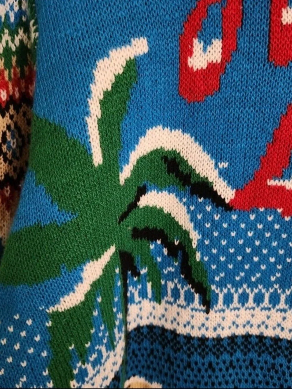 Ugly Christmas Sweater Blue 'Hanging Loose For The Holidays' Lightup Sweater